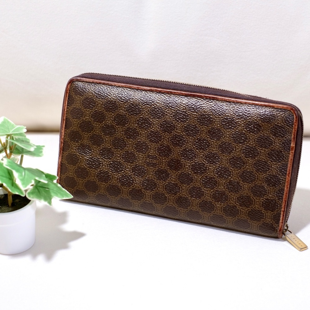 Celine Macadam Vintage Long Zippy Wallet